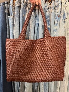 Amazon Braided Woven Tote Bag - Brown